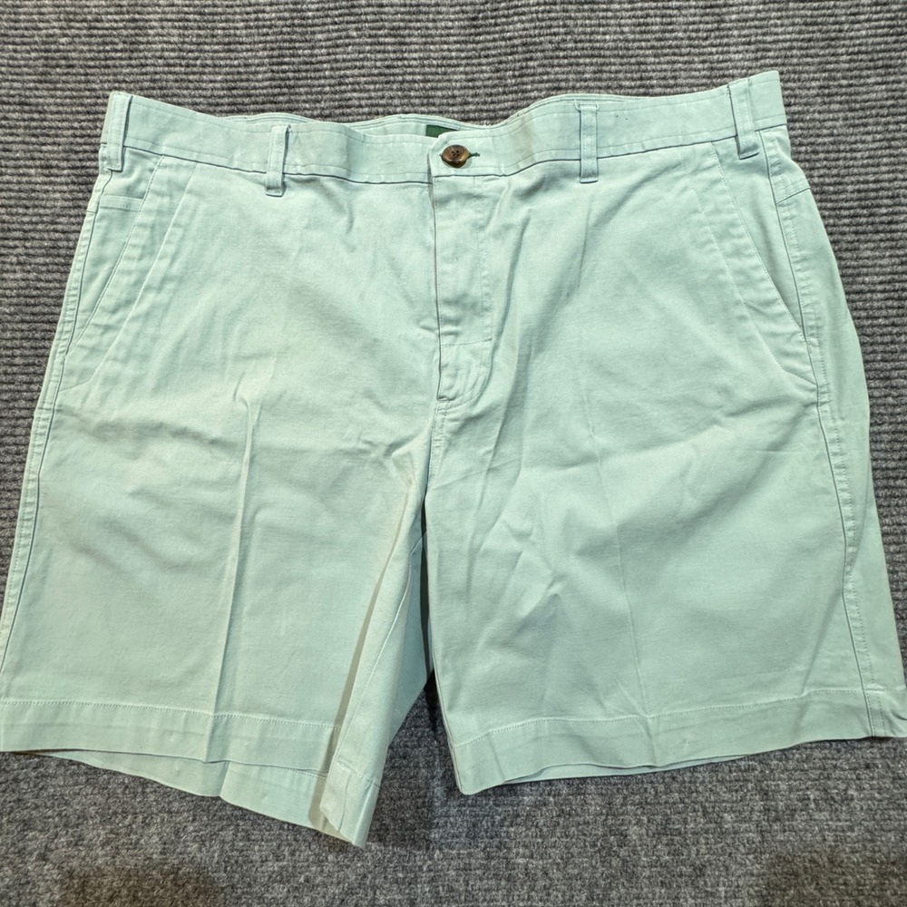 Orvis Chino Shorts 42 Green Stretch Cotton Twill Flat Front Casual Golf Fishing